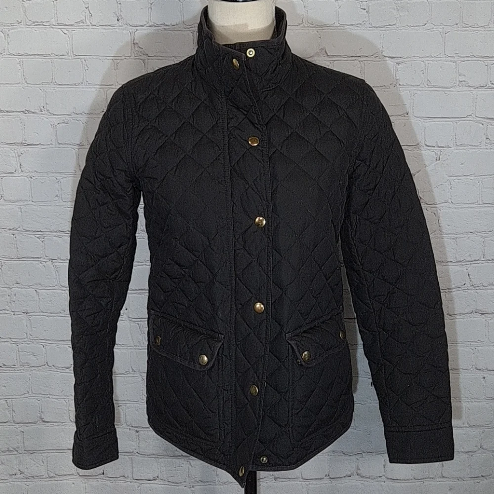 J. Crew Black Quilted Field Jacket